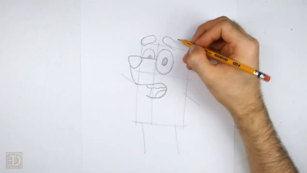 Draw the Facial Details How to Draw Bluey Facial Features