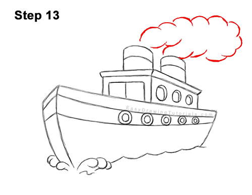 Draw Cartoon Boat Ship 13 How to Draw Cartoon Boat Ship 13