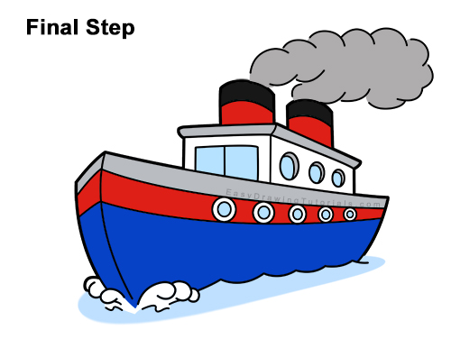 Draw Cartoon Boat Ship How to Draw Cartoon Boat Ship Water Clipart