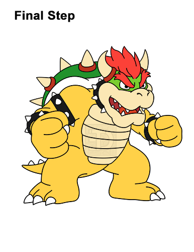 Bowser final colored drawing How to Draw Bowser