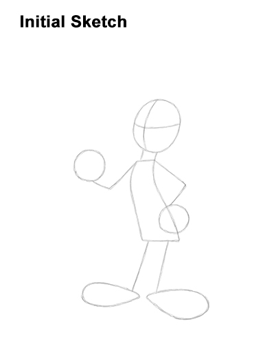 How to Draw Bugs Bunny Full Body Carrot Guides Lines