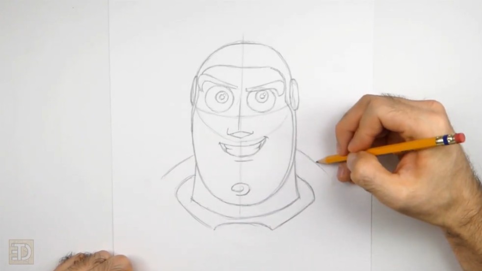 Draw Buzz Lightyear Face Detail How to Draw Buzz Lightyear Eyes and Smile