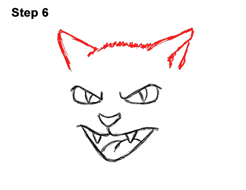 Draw a Angry Cartoon Black Cat 6 How to Draw Angry Mean Halloween Cartoon Black Cat arched back 6