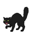How to Draw Black Cat Arched Back Hissing