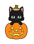 How to Draw Cute Black Cat in Halloween Jack-O'-Lantern Chibi Kawaii