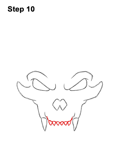 Draw a Creepy Halloween Cat Skull 10 How to Draw Scary Cartoon Cat Skull Halloween 10