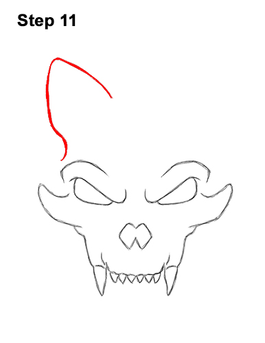 Draw a Creepy Halloween Cat Skull 11 How to Draw Scary Cartoon Cat Skull Halloween 11