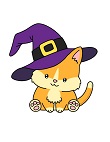 How to draw a cartoon Cat Halloween Witch Hat