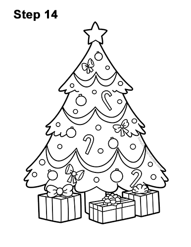 How To Draw A Christmas Tree Video Step By Step Pictures