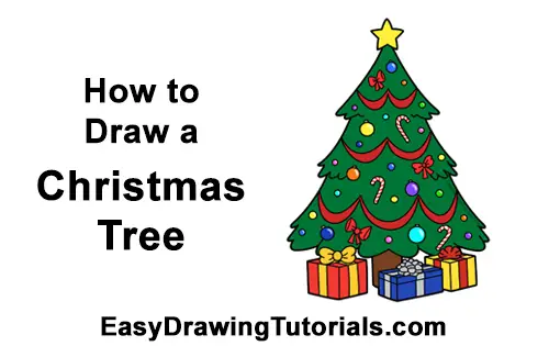 How To Draw A Christmas Tree Video Step By Step Pictures