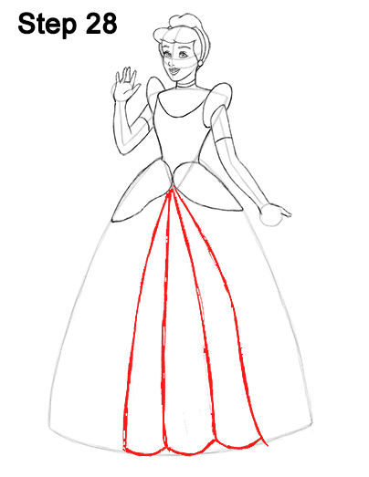 Cinderella Full Body Drawing 28 Draw Cinderella Dress 28