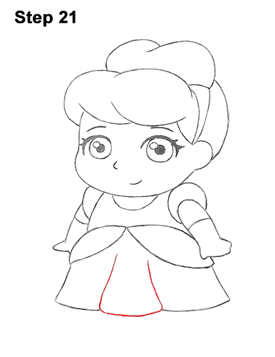 Mini Cinderella Drawing 21 Draw Mini Chibi Little Cinderella 21