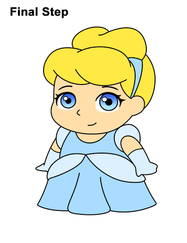 Mini Cinderella Drawing Draw Mini Chibi Little Cinderella