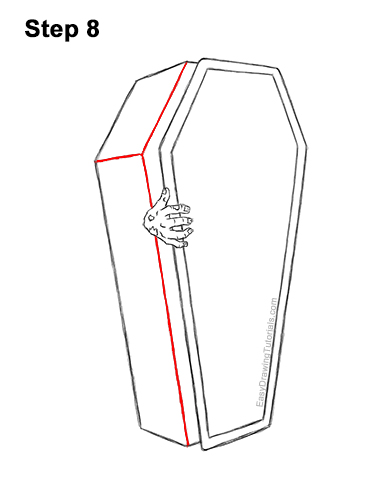 How to Draw a Coffin Zombie Hand Halloween 8