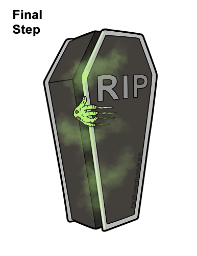 How to Draw a Coffin Zombie Hand Halloween