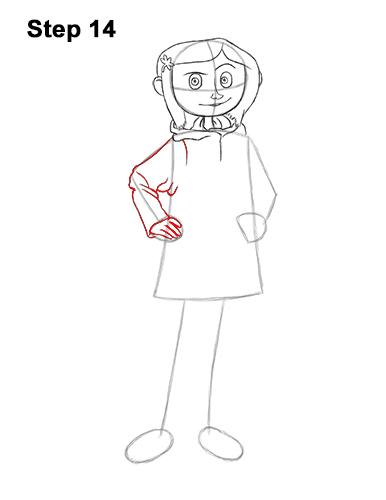 How to Draw Coraline Jones Full Body 14