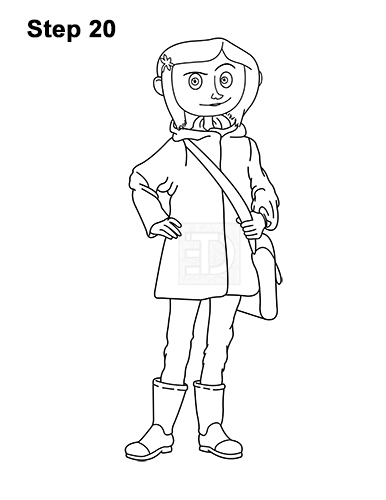 Draw Coraline Full Body 20 How to Draw Coraline Jones Full Body 20