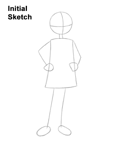 How to Draw Coraline Jones Full Body Guides Lines