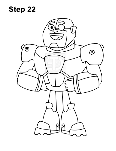 Draw Cyborg Teen Titans Go! 22 How to Draw Cyborg Teen Titans Go! Full Body 22