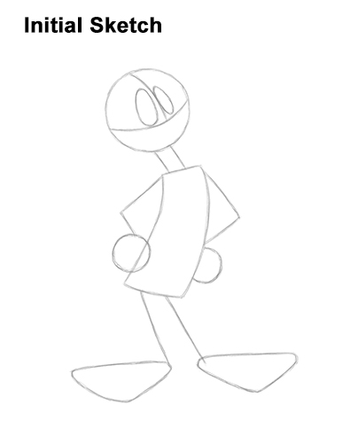 Draw Daffy Duck Full Body Guidelines How to Draw Daffy Duck Full Body Looney Tunes Guides Lines