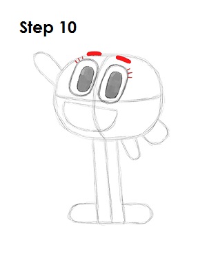 How to Draw Darwin Watterson 10 How to Draw Darwin Watterson Step 10