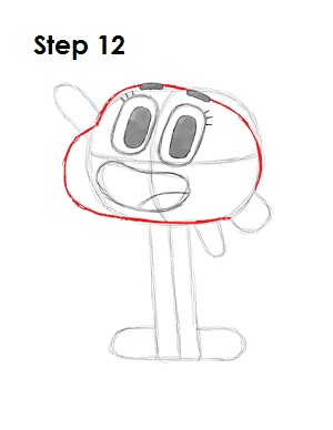 How to Draw Darwin Watterson 12 How to Draw Darwin Watterson Step 12
