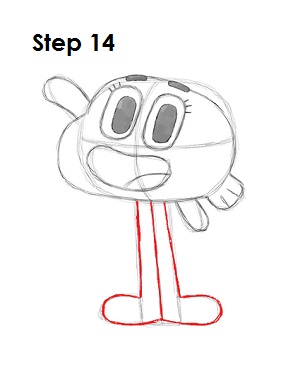 How to Draw Darwin Watterson 14 How to Draw Darwin Watterson Step 14