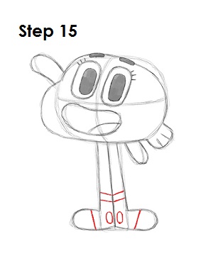 How to Draw Darwin Watterson 15 How to Draw Darwin Watterson Step 15