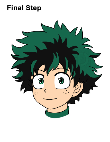 Draw Deku Izuku Midoriya Head How to Draw Deku Izuku Midoriya Head My Hero Academia