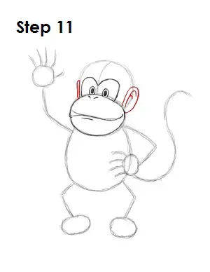 How to Draw Diddy Kong Step 11