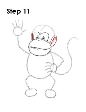 How to Draw Diddy Kong How to Draw Diddy Kong Step 11