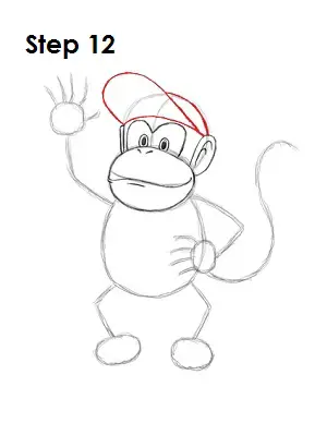 How to Draw Diddy Kong Step 12