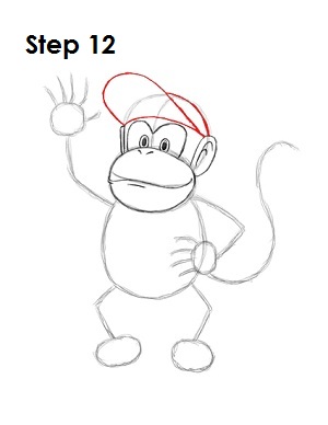 How to Draw Diddy Kong How to Draw Diddy Kong Step 12