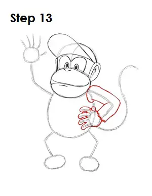 How to Draw Diddy Kong Step 13