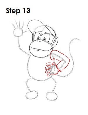 How to Draw Diddy Kong How to Draw Diddy Kong Step 13