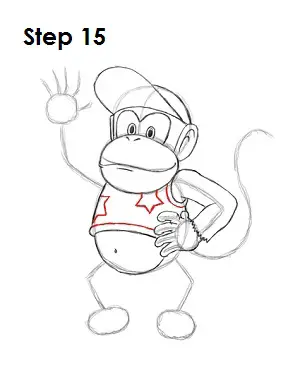 How to Draw Diddy Kong Step 15