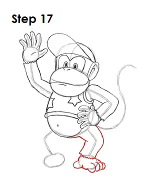 How to Draw Diddy Kong Step 17