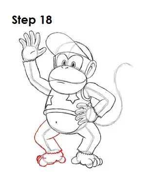 How to Draw Diddy Kong Step 18