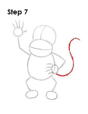 How to Draw Diddy Kong Step 7