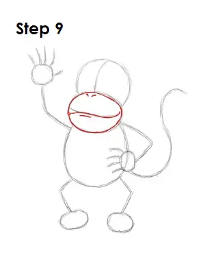 How to Draw Diddy Kong Step 9