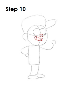 How to Draw Dipper Pines Step 10 Draw Dipper Pines Step 10