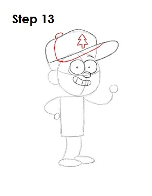 How to Draw Dipper Pines Step 13 Draw Dipper Pines Step 13