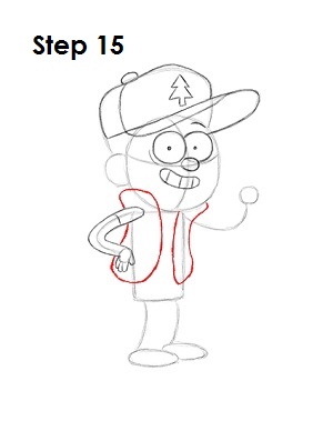How to Draw Dipper Pines Step 15 Draw Dipper Pines Step 15