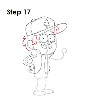How to Draw Dipper Pines Step 17 Draw Dipper Pines Step 17