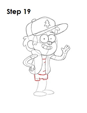 How to Draw Dipper Pines Step 19 Draw Dipper Pines Step 19