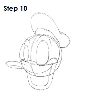 Draw Donald Duck Step 10