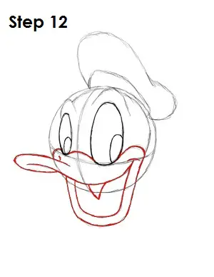 Draw Donald Duck Step 12