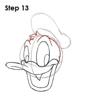 Draw Donald Duck Step 13