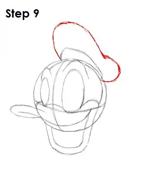 Draw Donald Duck Step 9
