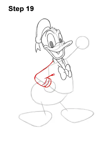 How to Draw Donald Duck Full Body 19